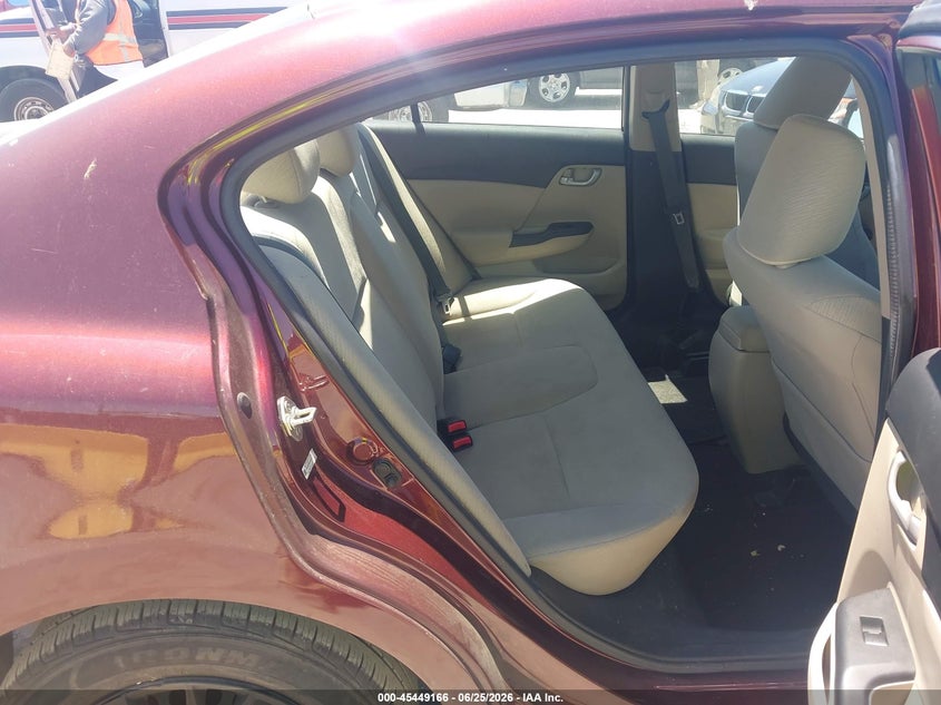 2013 Honda Civic VIN 19XFB2F56DE290776 IAAI salvage auction — NORMAL WEAR, Clear - Dealer Only (California), sold $2,250 on 2026-07-09 (photo 8)