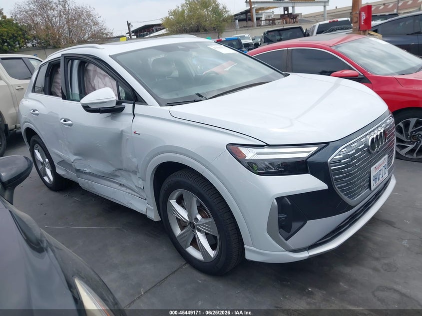 2023 Audi Q4 e-tron VIN WA1K2BFZ0PP058920 IAAI salvage auction — SIDE, Salvage Title, sold $13,100 on 2026-08-21 (photo 1)