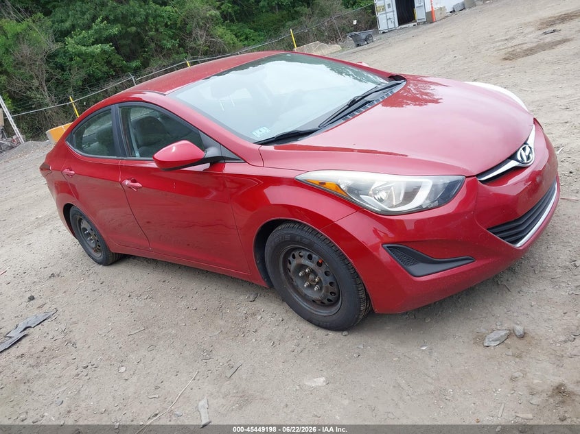 2016 Hyundai Elantra VIN KMHDH4AE4GU606959 IAAI salvage auction — NORMAL WEAR, Clear (Massachusetts), sold $600 on 2026-07-14 (photo 1)
