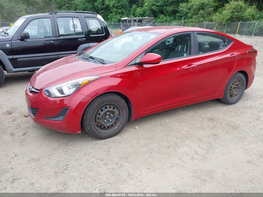 2016 Hyundai Elantra VIN KMHDH4AE4GU606959 IAAI salvage auction — NORMAL WEAR, Clear (Massachusetts), sold $600 on 2026-07-14 (photo 2)