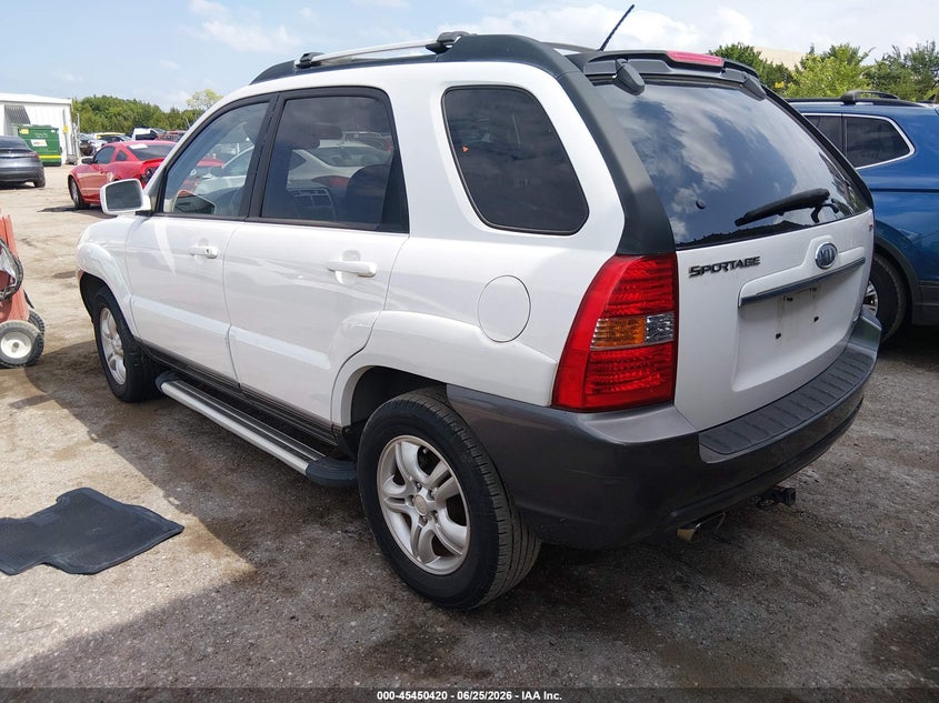 2008 Kia Sportage VIN KNDJF723087541524 IAAI salvage auction — NORMAL WEAR, Clear (Oklahoma), sold $675 on 2026-07-15 (photo 3)