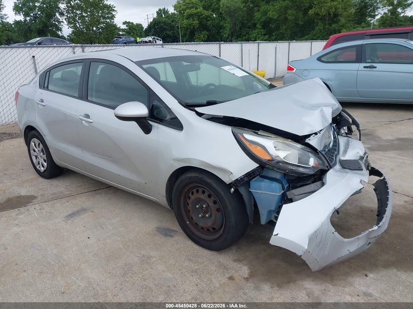 2014 Kia Rio VIN KNADN4A3XE6330684 IAAI salvage auction — NORMAL WEAR, Clear (Missouri), sold $275 on 2026-07-28 (photo 1)