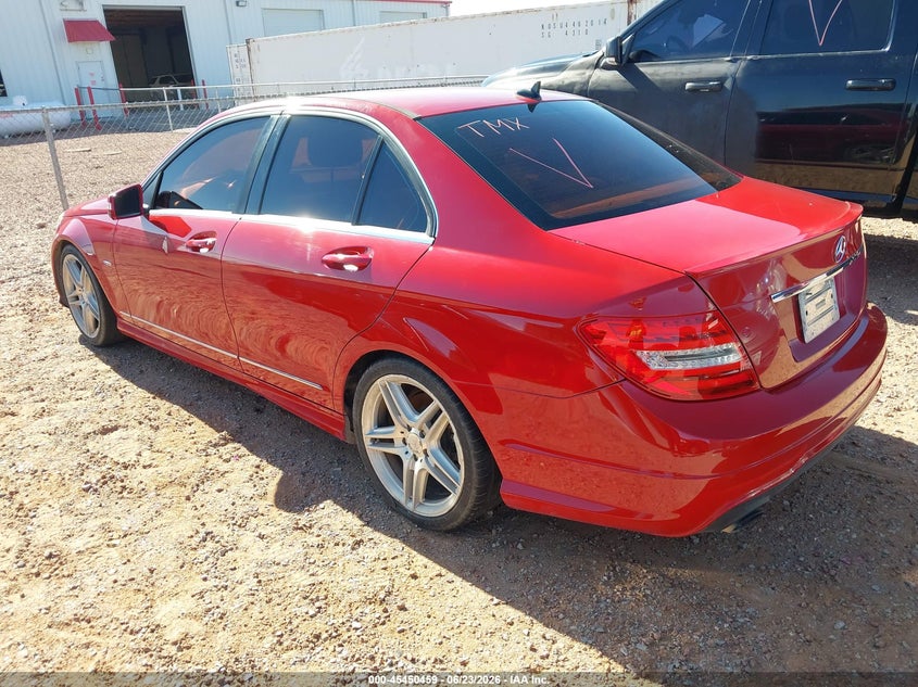2012 Mercedes-benz C class VIN WDDGF4HB1CA616627 IAAI salvage auction — SIDE, Original (Texas), sold $275 on 2026-08-05 (photo 3)