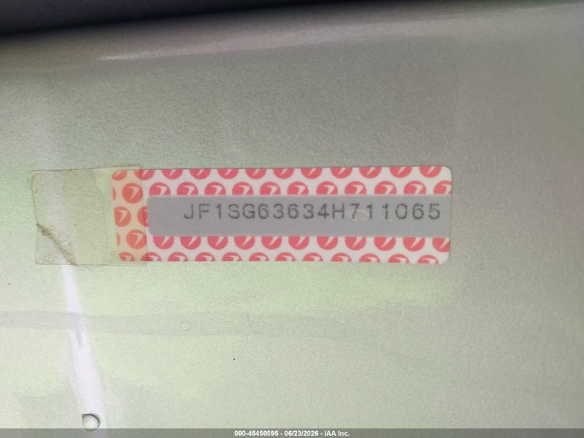 2004 Subaru Forester VIN JF1SG63634H711065 IAAI salvage auction — LEFT SIDE, Salvage (Pennsylvania), sold $25 on 2026-07-08 (photo 9)