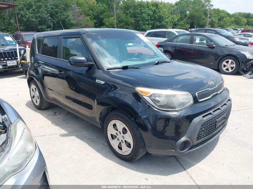 2015 Kia Soul VIN KNDJN2A21F7219048 IAAI salvage auction — NORMAL WEAR, Original (Texas), sold $600 on 2026-07-29 (photo 1)