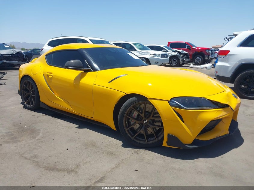 2020 Toyota Supra VIN WZ1DB4C06LW028001 IAAI salvage auction — FRONT END, Salvage (Arizona), sold $17,200 on 2026-07-09 (photo 1)