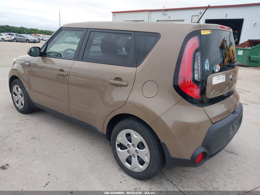 2015 Kia Soul VIN KNDJN2A25F7222941 IAAI salvage auction — NORMAL WEAR, Clear (Missouri), sold $800 on 2026-07-14 (photo 3)