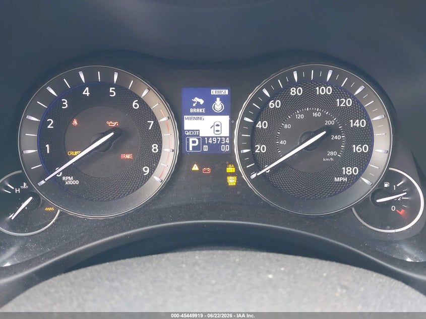 2011 Infiniti M56 VIN JN1AY1APXBM520347 IAAI salvage auction — NORMAL WEAR, Original (Ohio), sold $25 on 2026-07-22 (photo 7)