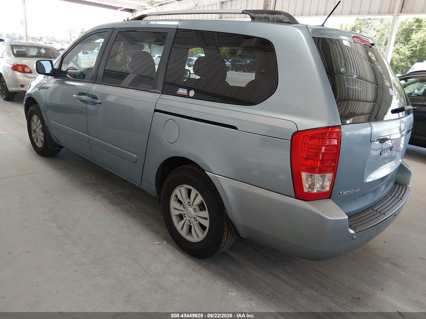 2012 Kia SEDONA VIN KNDMG4C77C6446399 IAAI salvage auction — NORMAL WEAR, Clear (Florida), sold $650 on 2026-07-08 (photo 3)