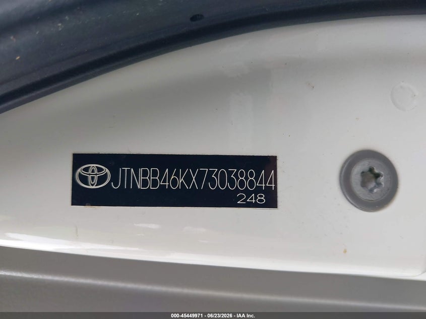 2007 Toyota Camry hybrid VIN JTNBB46KX73038844 IAAI salvage auction — NORMAL WEAR, Clear (Washington), sold $325 on 2026-07-22 (photo 9)