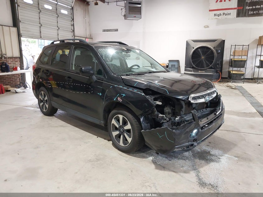2018 Subaru Forester VIN JF2SJAGC9JH585760 IAAI salvage auction — FRONT END, Salvage (North Carolina), sold $850 on 2026-07-30 (photo 1)