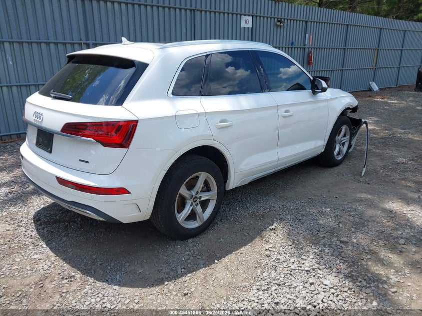 2021 Audi Q5 VIN WA1AAAFY5M2088603 IAAI salvage auction — FRONT END, Salvage Title, sold $11,600 on 2026-07-29 (photo 4)