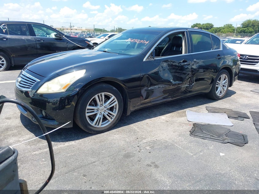 2010 Infiniti G37 VIN JN1CV6AR2AM250027 IAAI salvage auction — LEFT SIDE, Rebuildable (Florida), sold $400 on 2026-07-16 (photo 2)