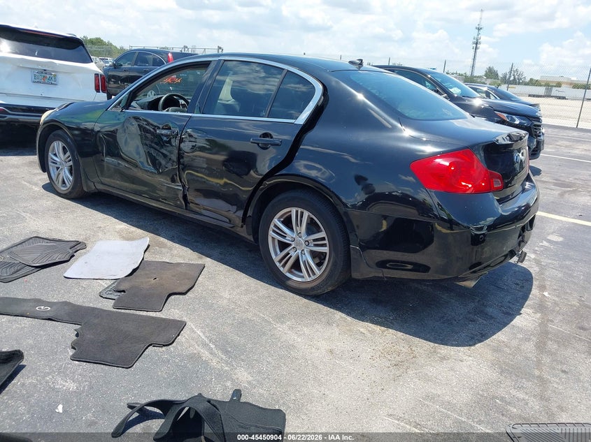 2010 Infiniti G37 VIN JN1CV6AR2AM250027 IAAI salvage auction — LEFT SIDE, Rebuildable (Florida), sold $400 on 2026-07-16 (photo 3)