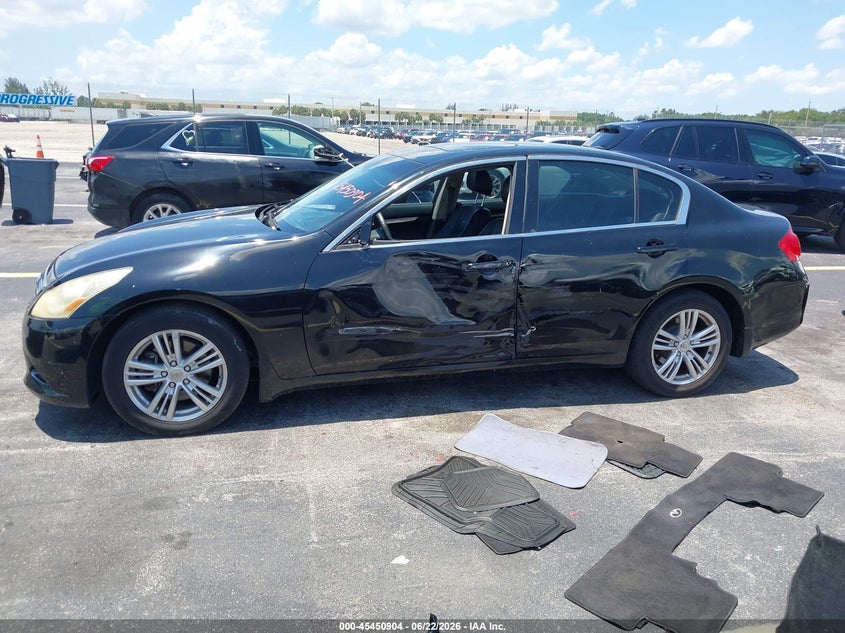 2010 Infiniti G37 VIN JN1CV6AR2AM250027 IAAI salvage auction — LEFT SIDE, Rebuildable (Florida), sold $400 on 2026-07-16 (photo 6)