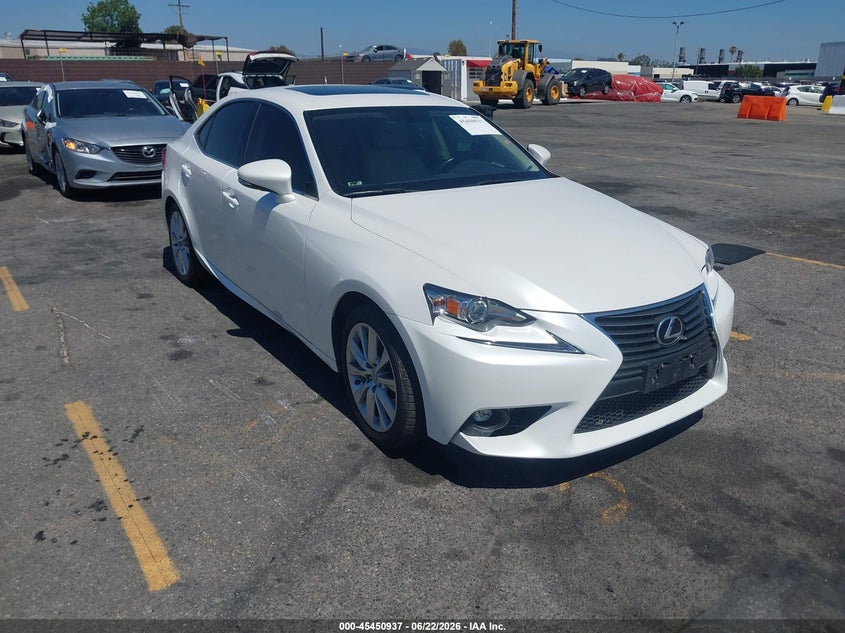 2016 Lexus Is VIN JTHBA1D27G5011404 IAAI salvage auction — LEFT SIDE, Salvage Title, sold $7,600 on 2026-07-27 (photo 1)