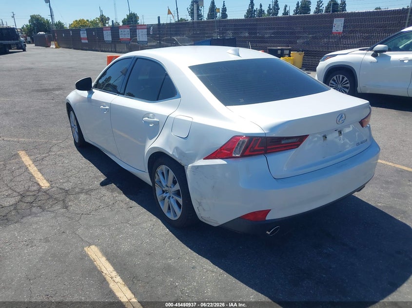 2016 Lexus Is VIN JTHBA1D27G5011404 IAAI salvage auction — LEFT SIDE, Salvage Title, sold $7,600 on 2026-07-27 (photo 3)