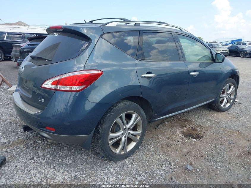 2012 Nissan Murano VIN JN8AZ1MUXCW104952 IAAI salvage auction — NORMAL WEAR, Clear (Tennessee), sold $225 on 2026-07-16 (photo 4)