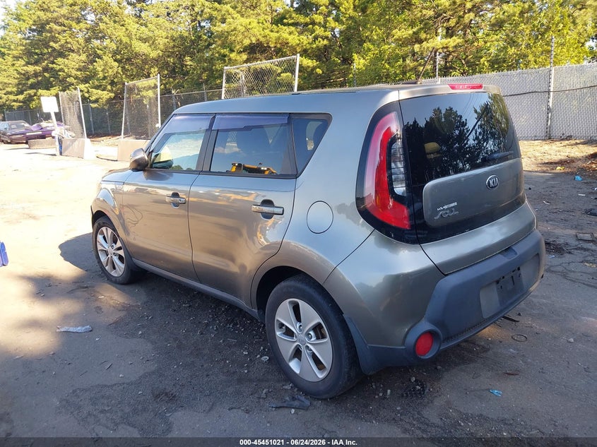 2014 Kia Soul VIN KNDJP3A58E7039204 IAAI salvage auction — NORMAL WEAR, Salvage Rebuilt (North Carolina), sold $850 on 2026-07-14 (photo 3)