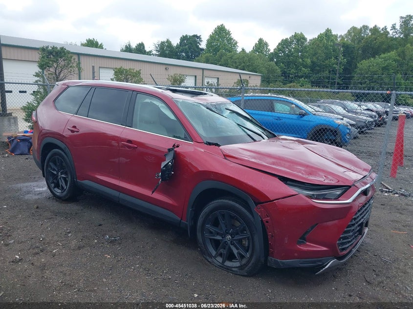 2025 Toyota Highlander VIN 5TDAAAB51SS074527 IAAI salvage auction — FRONT END, Salvage Title, sold $14,100 on 2026-07-27 (photo 1)