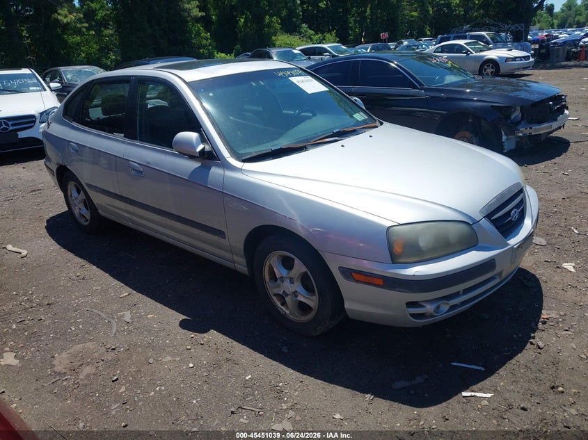 2004 Hyundai Elantra VIN KMHDN56D34U121447 IAAI salvage auction — LEFT FRONT, Clear (New York), sold $425 on 2026-07-14 (photo 1)
