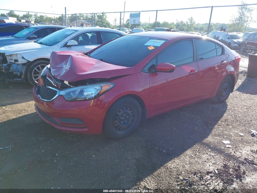 2016 Kia Forte VIN KNAFK4A62G5567979 IAAI salvage auction — FRONT END, Salvage (Ohio), sold $400 on 2026-07-30 (photo 2)