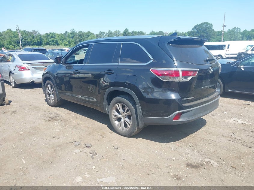 2014 Toyota Highlander VIN 5TDJKRFH6ES033525 IAAI salvage auction — RIGHT REAR, Salvage Title, sold $7,750 on 2026-07-14 (photo 3)