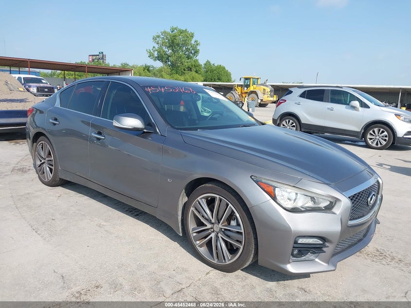 2015 Infiniti Q50 VIN JN1BV7AP7FM347439 IAAI salvage auction — REAR END, Salvage (Texas), sold $2,800 on 2026-07-09 (photo 1)