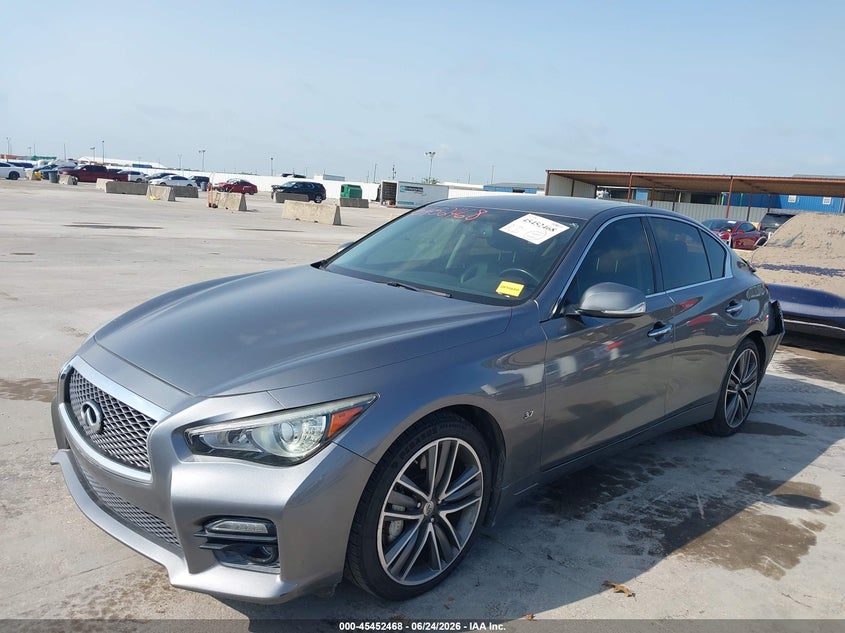 2015 Infiniti Q50 VIN JN1BV7AP7FM347439 IAAI salvage auction — REAR END, Salvage (Texas), sold $2,800 on 2026-07-09 (photo 2)