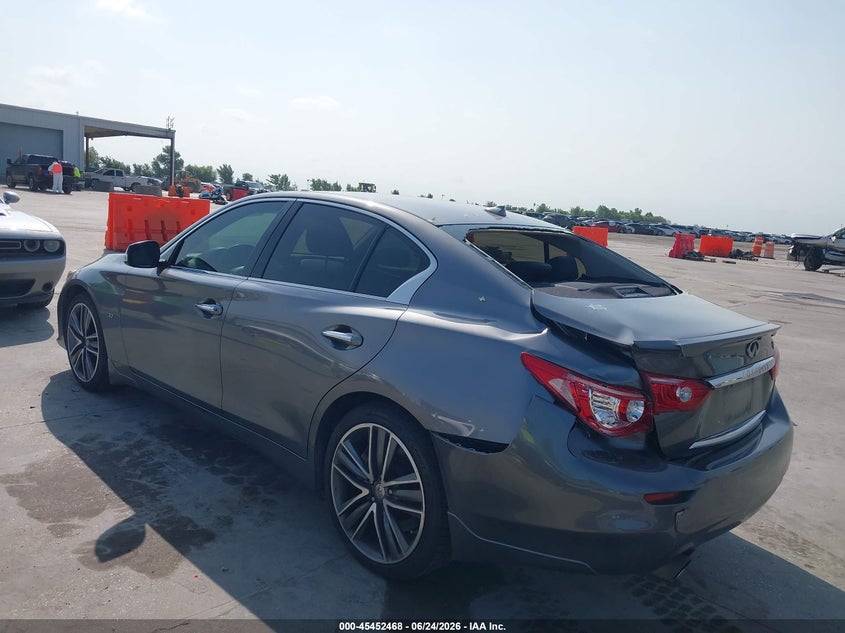 2015 Infiniti Q50 VIN JN1BV7AP7FM347439 IAAI salvage auction — REAR END, Salvage (Texas), sold $2,800 on 2026-07-09 (photo 3)