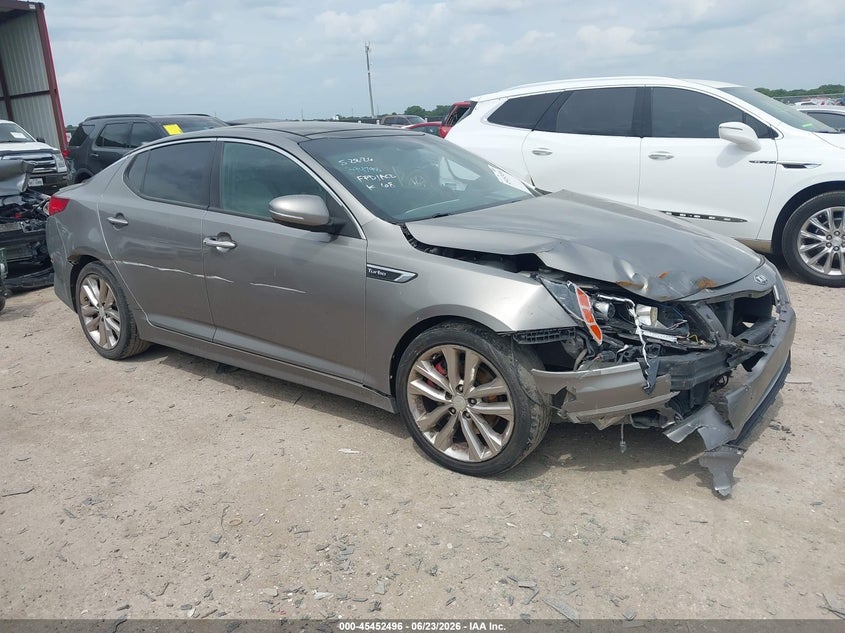 2015 Kia Optima VIN 5XXGR4A68FG507752 IAAI salvage auction — FRONT END, Salvage (Texas), sold $525 on 2026-07-28 (photo 1)