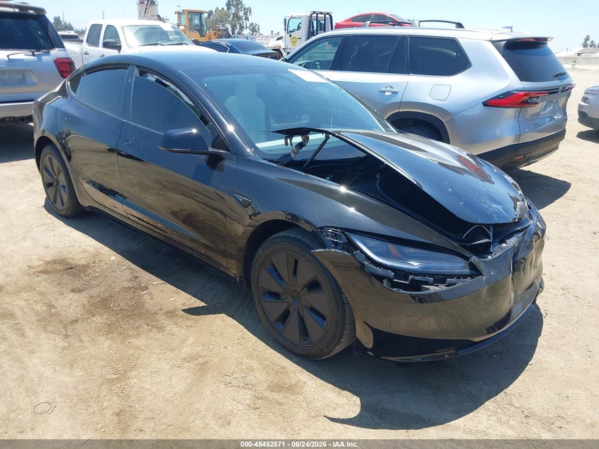 2025 Tesla Model 3 VIN 5YJ3E1EA9SF045755 IAAI salvage auction — FRONT END, Salvage Title, sold $13,050 on 2026-07-15 (photo 1)