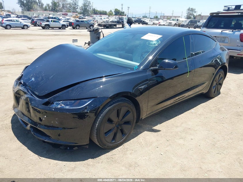 2025 Tesla Model 3 VIN 5YJ3E1EA9SF045755 IAAI salvage auction — FRONT END, Salvage Title, sold $13,050 on 2026-07-15 (photo 2)