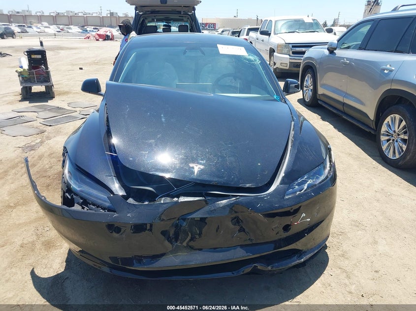 2025 Tesla Model 3 VIN 5YJ3E1EA9SF045755 IAAI salvage auction — FRONT END, Salvage Title, sold $13,050 on 2026-07-15 (photo 6)