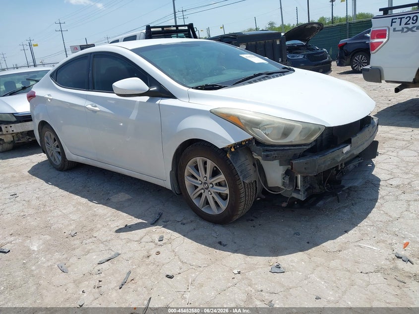 2016 Hyundai Elantra VIN 5NPDH4AE0GH683729 IAAI salvage auction — FRONT END, Original (Texas), sold $2,550 on 2026-08-03 (photo 1)