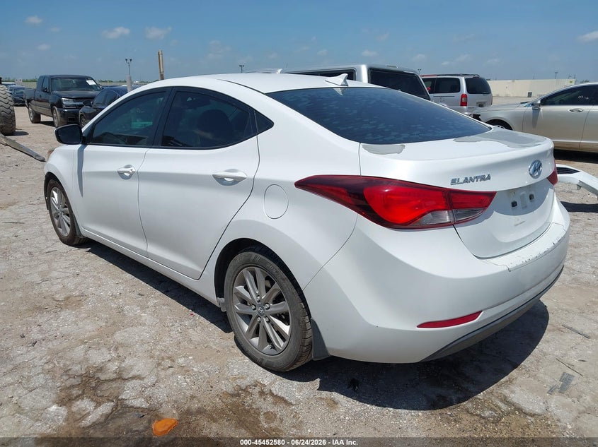 2016 Hyundai Elantra VIN 5NPDH4AE0GH683729 IAAI salvage auction — FRONT END, Original (Texas), sold $2,550 on 2026-08-03 (photo 3)