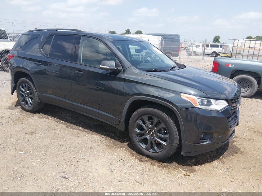 2021 Chevrolet Traverse VIN 1GNERJKW3MJ128744 IAAI salvage auction — FRONT & REAR, Salvage (Arkansas), sold $7,775 on 2026-07-29 (photo 1)