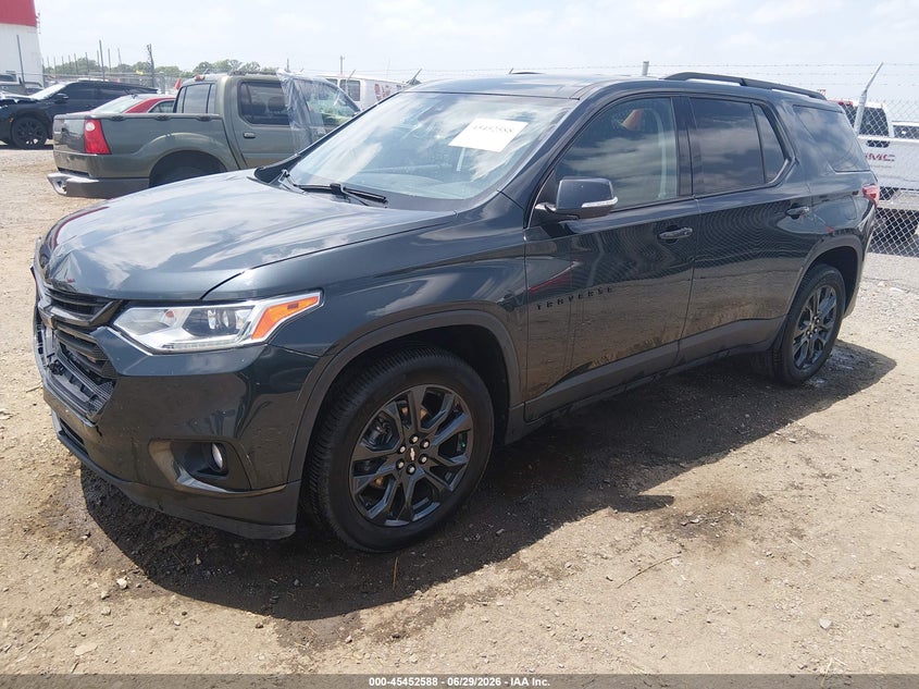 2021 Chevrolet Traverse VIN 1GNERJKW3MJ128744 IAAI salvage auction — FRONT & REAR, Salvage (Arkansas), sold $7,775 on 2026-07-29 (photo 2)