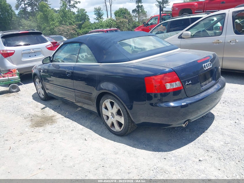 2003 Audi A4 VIN WAUAT48HX3K010909 IAAI salvage auction — NORMAL WEAR, Clear (Georgia), sold $400 on 2026-07-28 (photo 3)