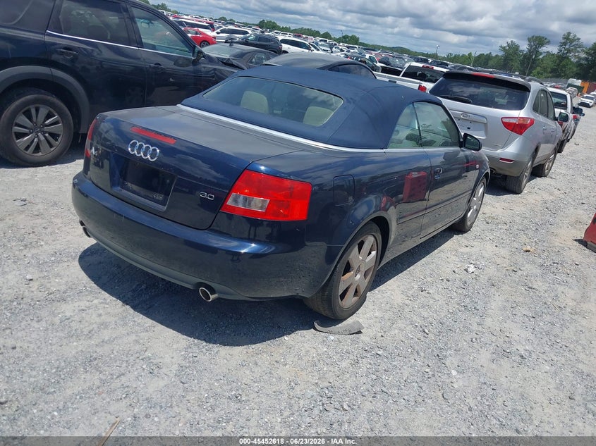 2003 Audi A4 VIN WAUAT48HX3K010909 IAAI salvage auction — NORMAL WEAR, Clear (Georgia), sold $400 on 2026-07-28 (photo 4)