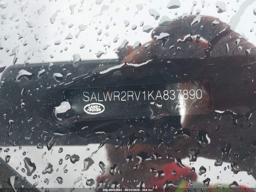 2019 Land rover Range rover sport VIN SALWR2RV1KA837890 IAAI salvage auction — FRONT & REAR, Clear (Pennsylvania), sold $9,200 on 2026-07-10 (photo 9)