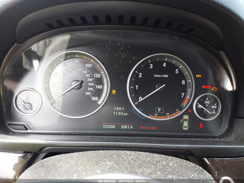 2013 BMW 5er VIN WBAXH5C58DDW15855 IAAI salvage auction — FRONT & REAR, Salvage Title, sold $975 on 2026-09-11 (photo 7)