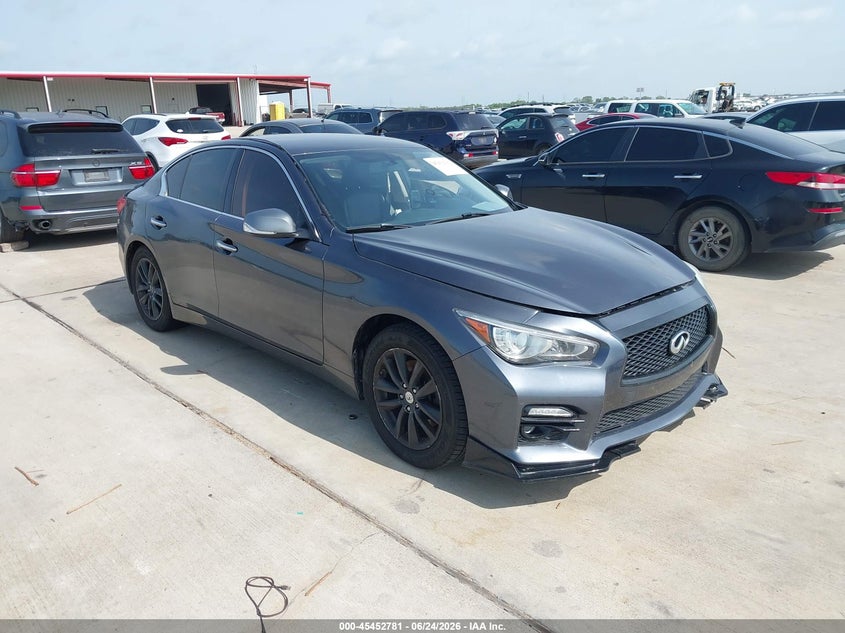 2015 Infiniti Q50 VIN JN1BV7AP7FM337168 IAAI salvage auction — LEFT REAR, Salvage (Texas), sold $3,075 on 2026-07-24 (photo 1)