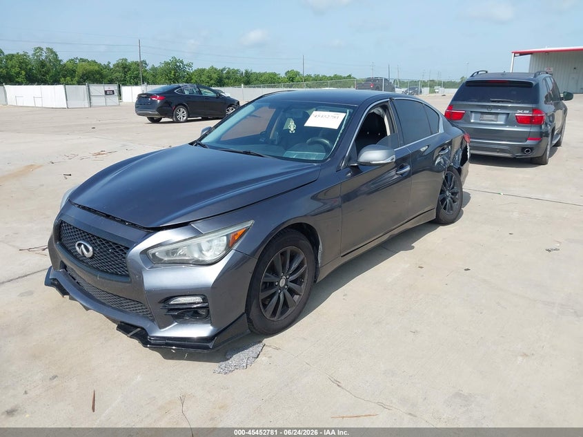 2015 Infiniti Q50 VIN JN1BV7AP7FM337168 IAAI salvage auction — LEFT REAR, Salvage (Texas), sold $3,075 on 2026-07-24 (photo 2)