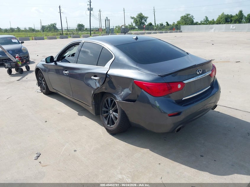 2015 Infiniti Q50 VIN JN1BV7AP7FM337168 IAAI salvage auction — LEFT REAR, Salvage (Texas), sold $3,075 on 2026-07-24 (photo 3)