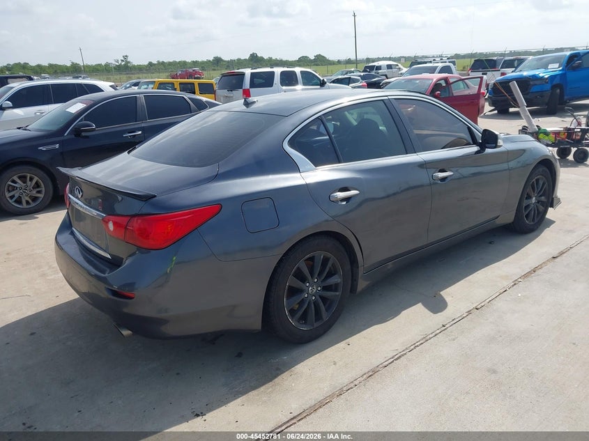 2015 Infiniti Q50 VIN JN1BV7AP7FM337168 IAAI salvage auction — LEFT REAR, Salvage (Texas), sold $3,075 on 2026-07-24 (photo 4)