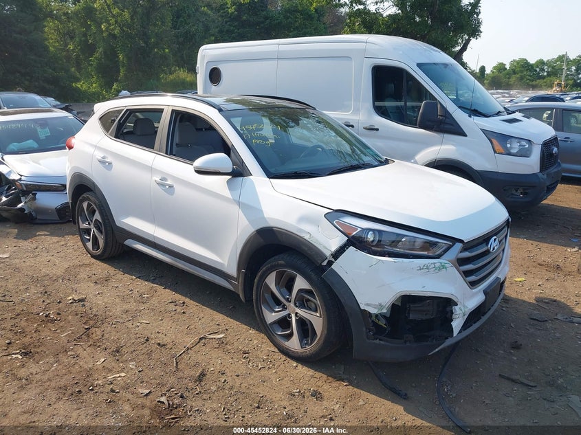 2017 Hyundai Tucson VIN KM8J3CA2XHU568074 IAAI salvage auction — FRONT END, Mv-907A (New York), sold $5,125 on 2026-07-07 (photo 1)