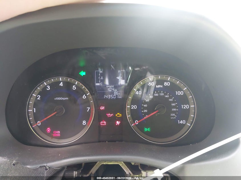 2015 Hyundai Accent VIN KMHCT4AE5FU923125 IAAI salvage auction — NORMAL WEAR, Clear (Maryland), sold $425 on 2026-07-21 (photo 7)