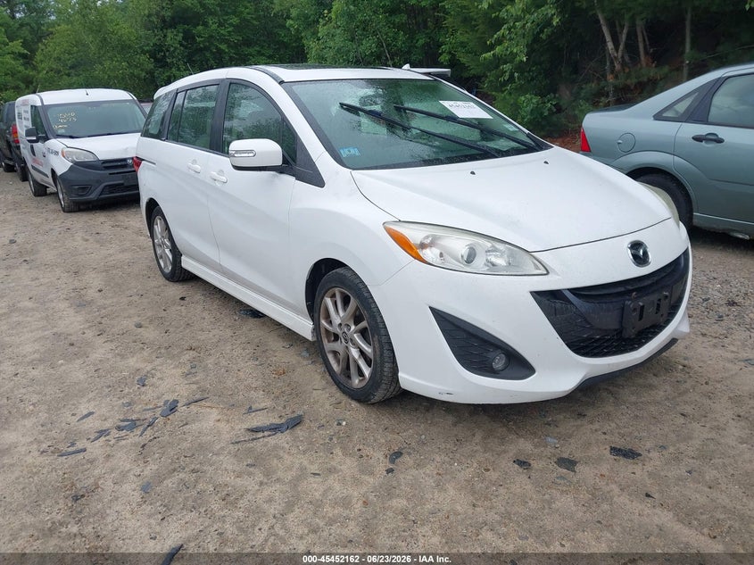 2014 Mazda 5 VIN JM1CW2CL6E0164910 IAAI salvage auction — SIDE, Salvage Title, sold $450 on 2026-07-11 (photo 1)