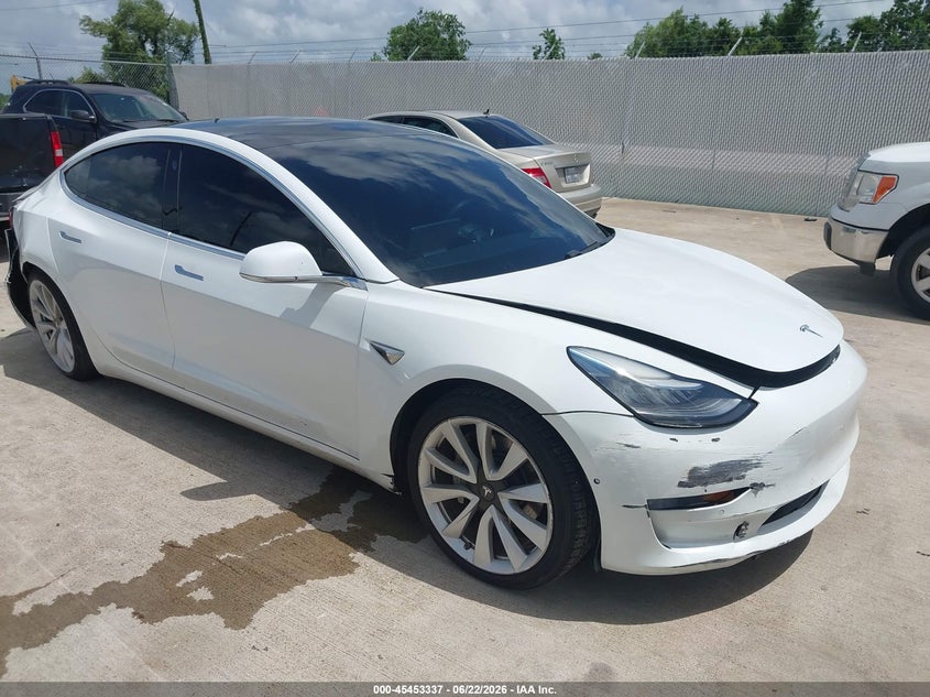 2020 Tesla Model 3 VIN 5YJ3E1EB3LF667357 IAAI salvage auction — FRONT & REAR, Clear (New Jersey), sold $5,800 on 2026-07-10 (photo 1)